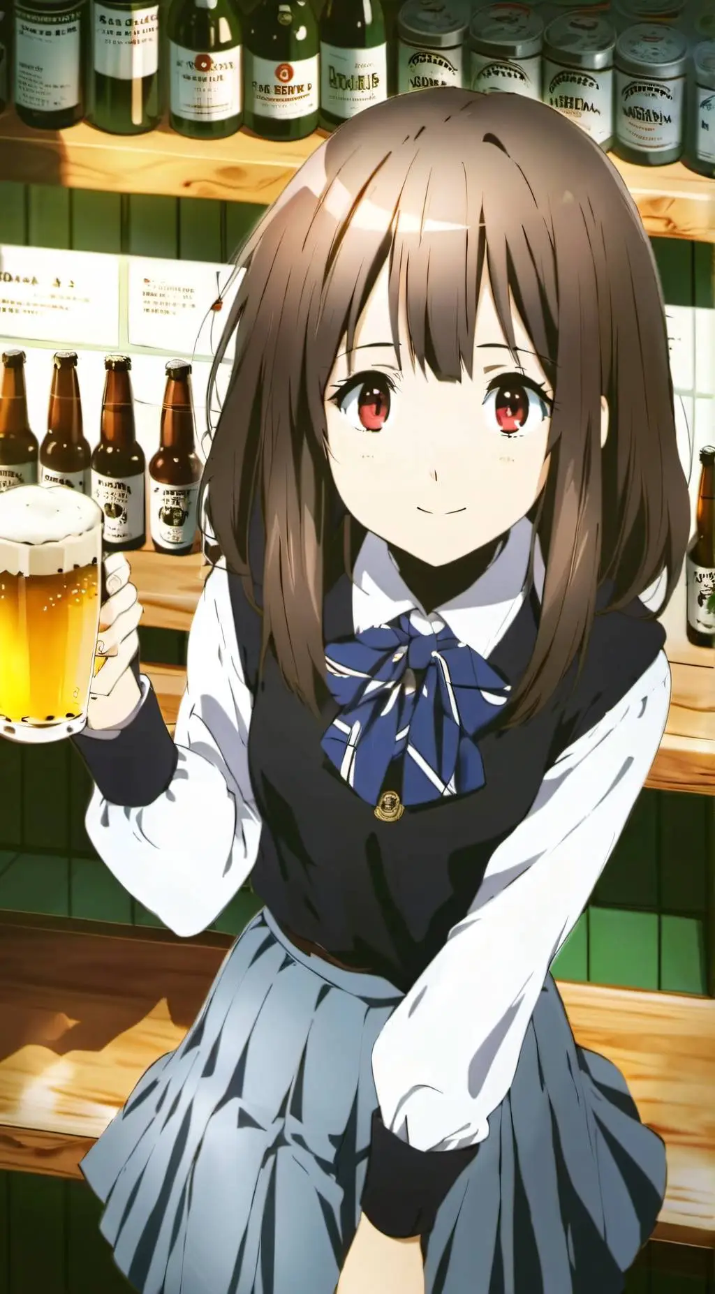 ai character: Drunk Shoko  background