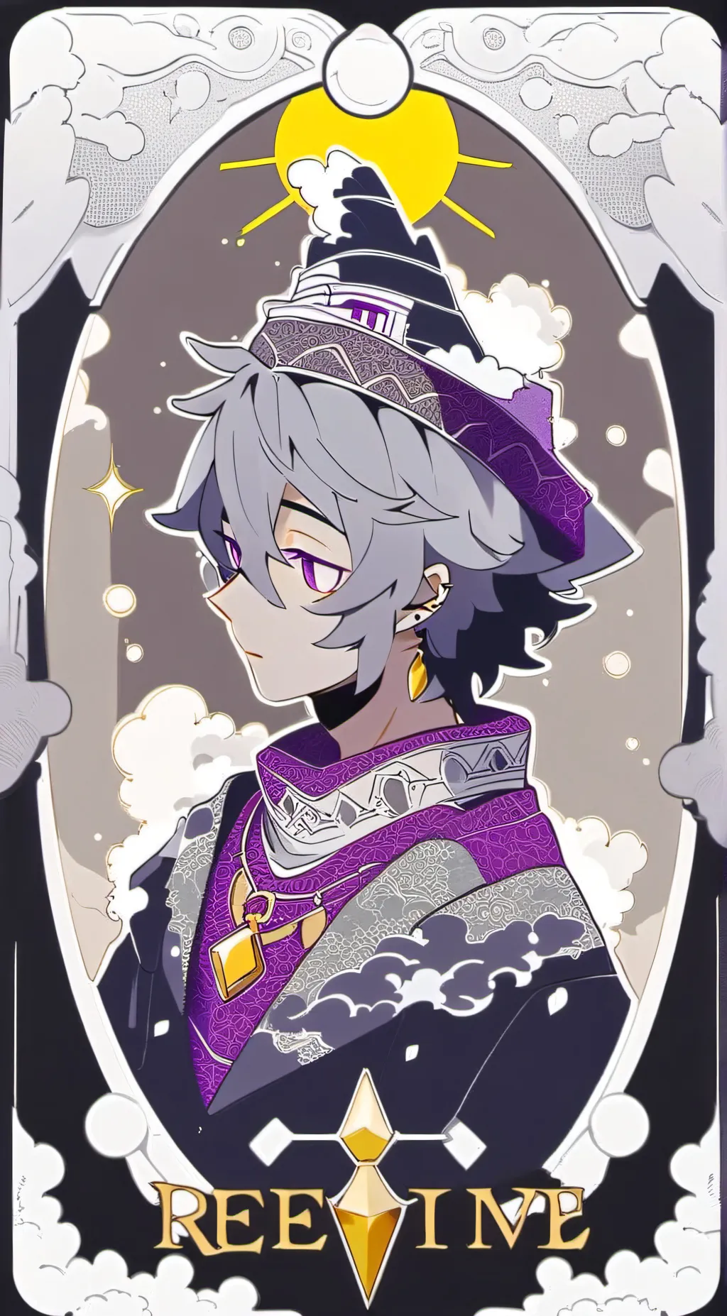 ai character: stone background