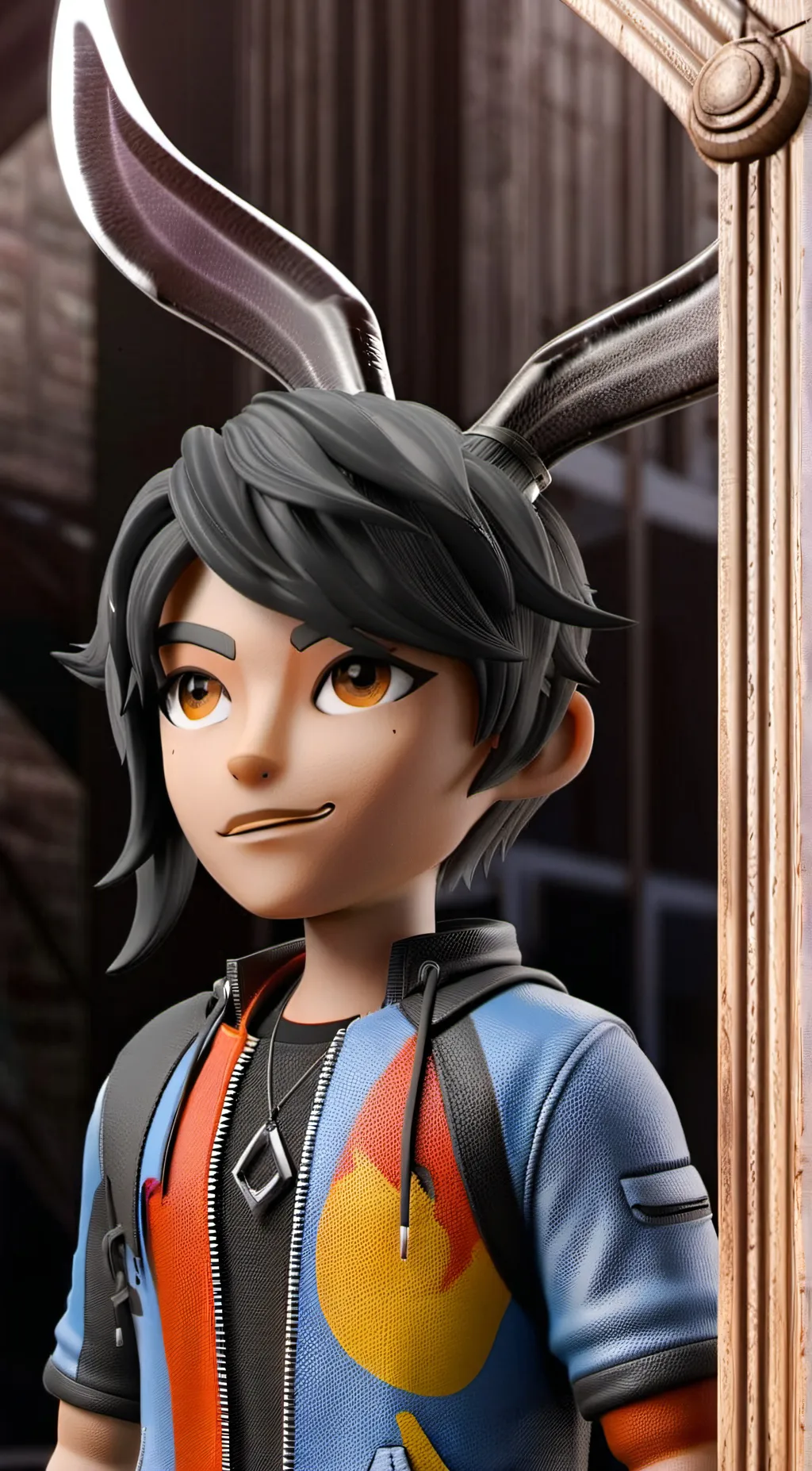 ai character: button drop background