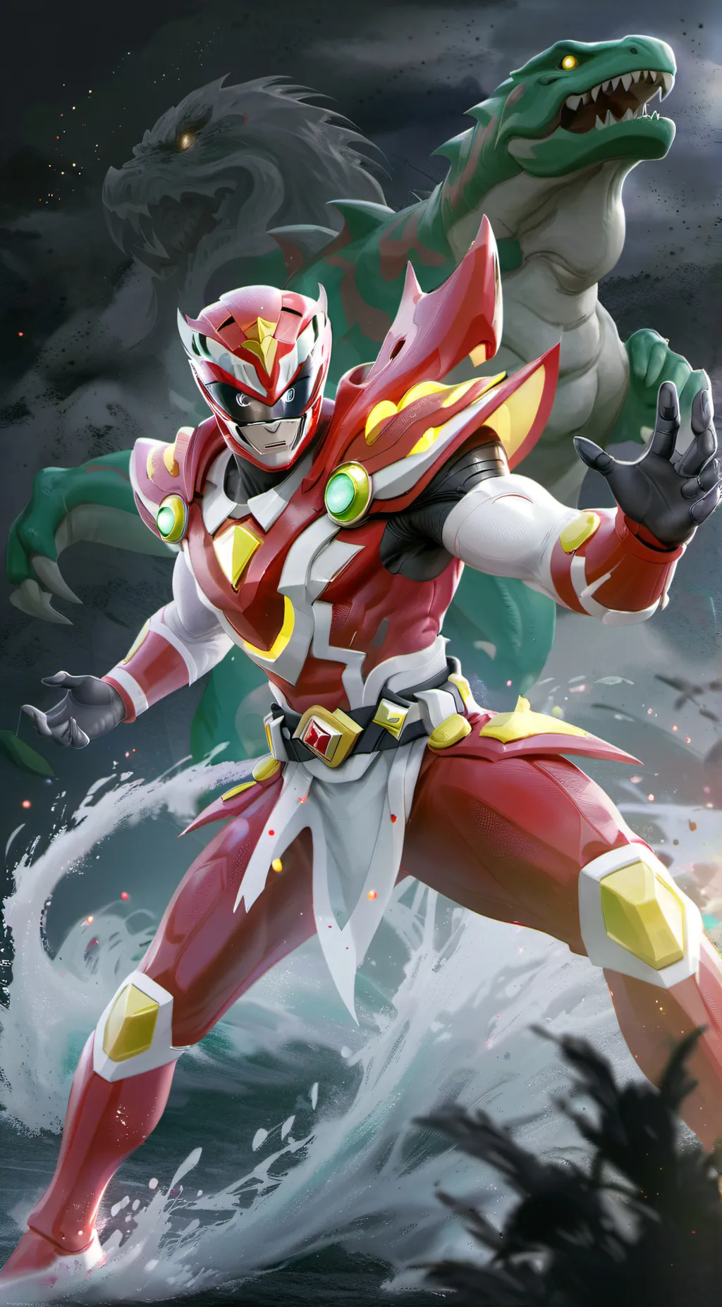 ai character: Power rangers  background