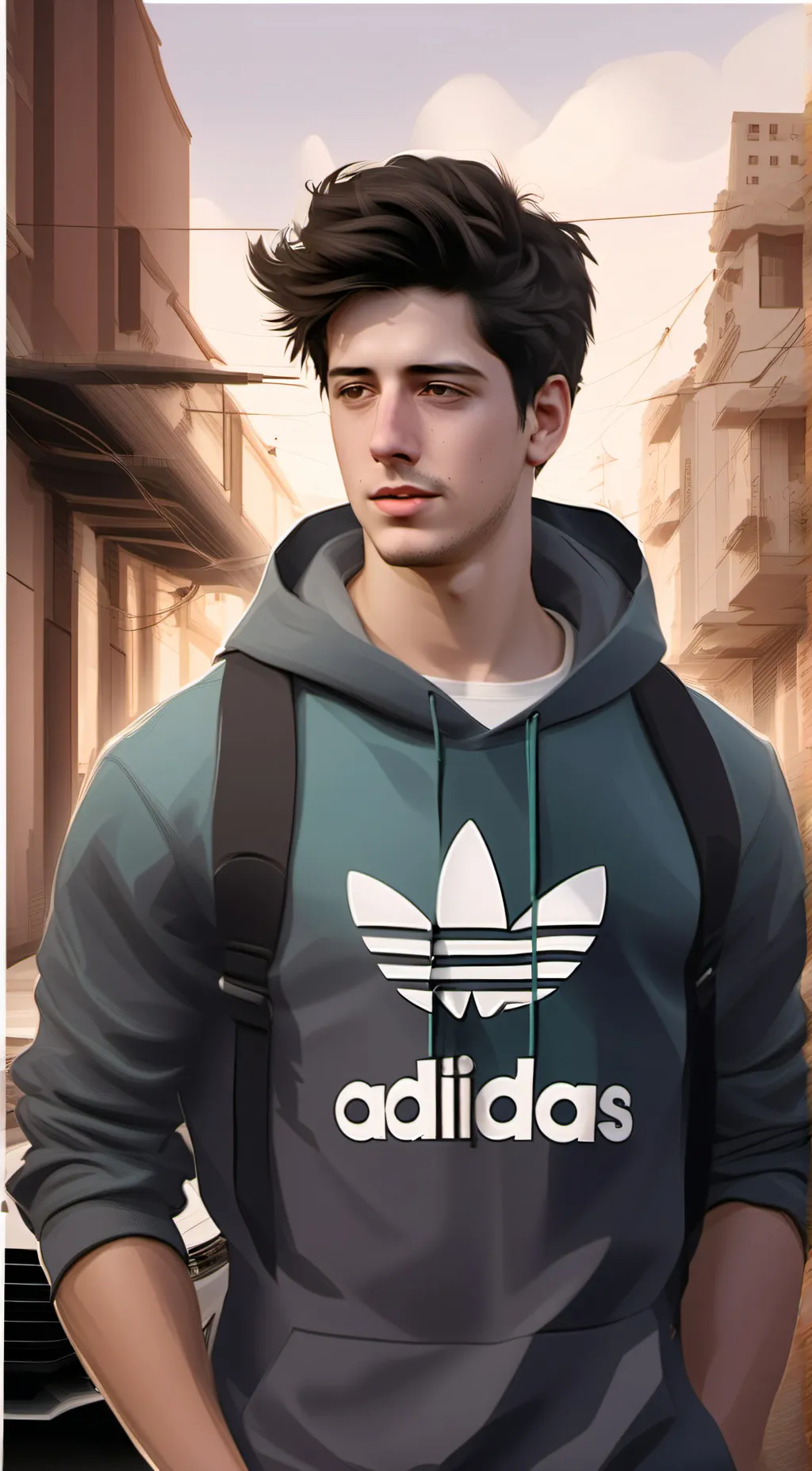 ai character: Alex Manheim  background