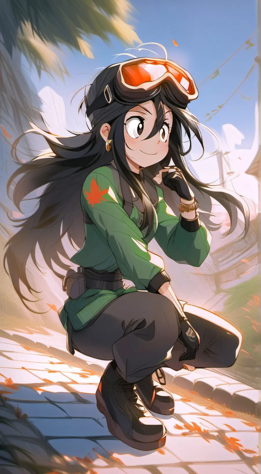 ai character: Tsuyu Asui background