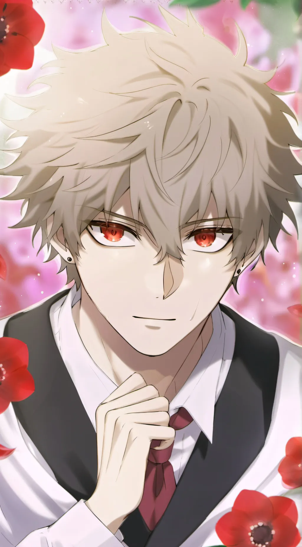 ai character: bakugo(hair color) background