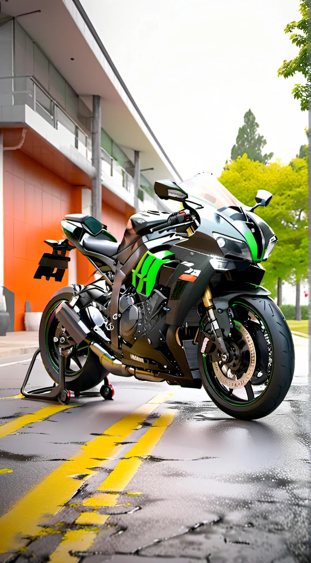 ai character: Kawasaki ninja H2R background