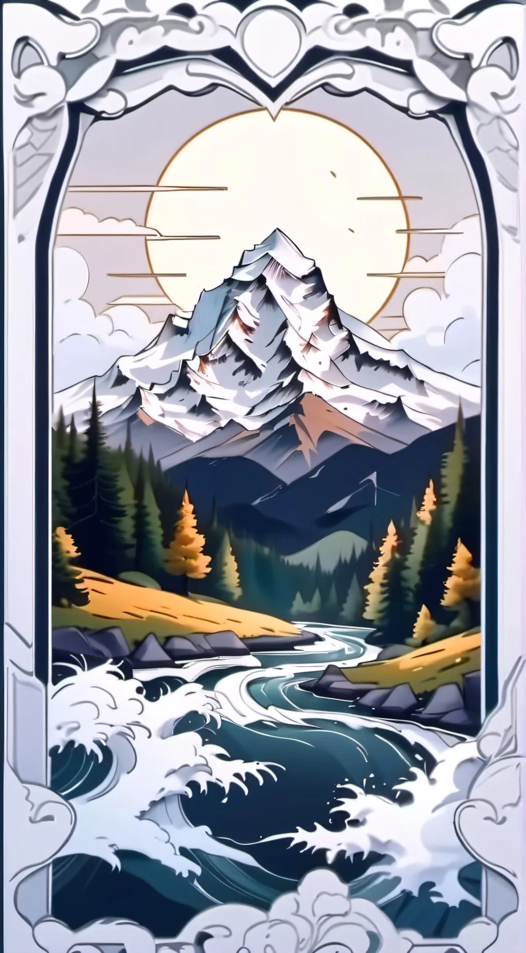 ai character: The sea  background