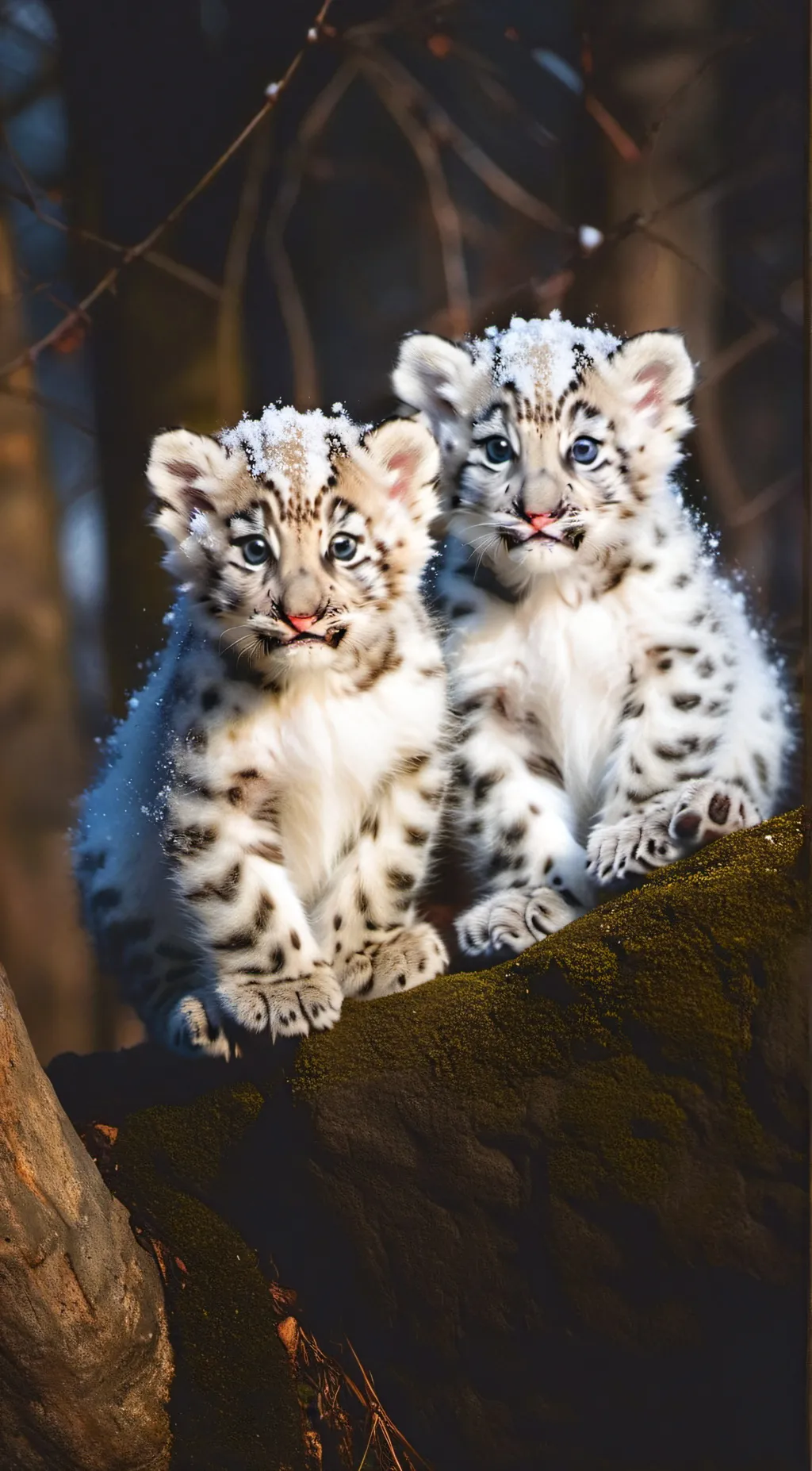 ai character: Snow leopard life background