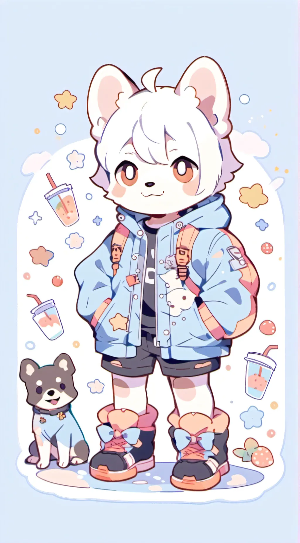 ai character: dog background