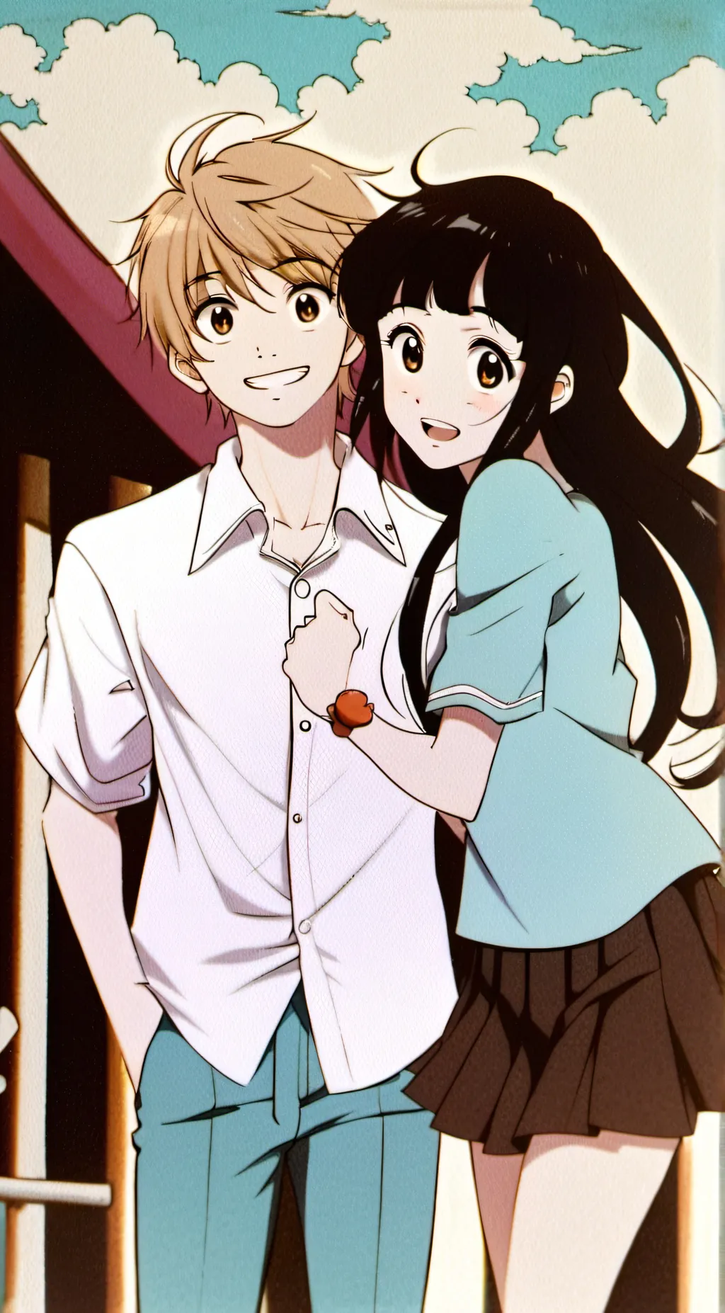 ai character: boy and girl background