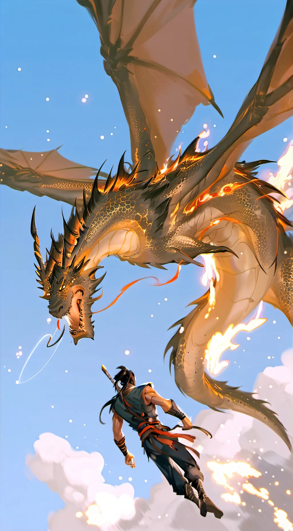 ai character: Flame background