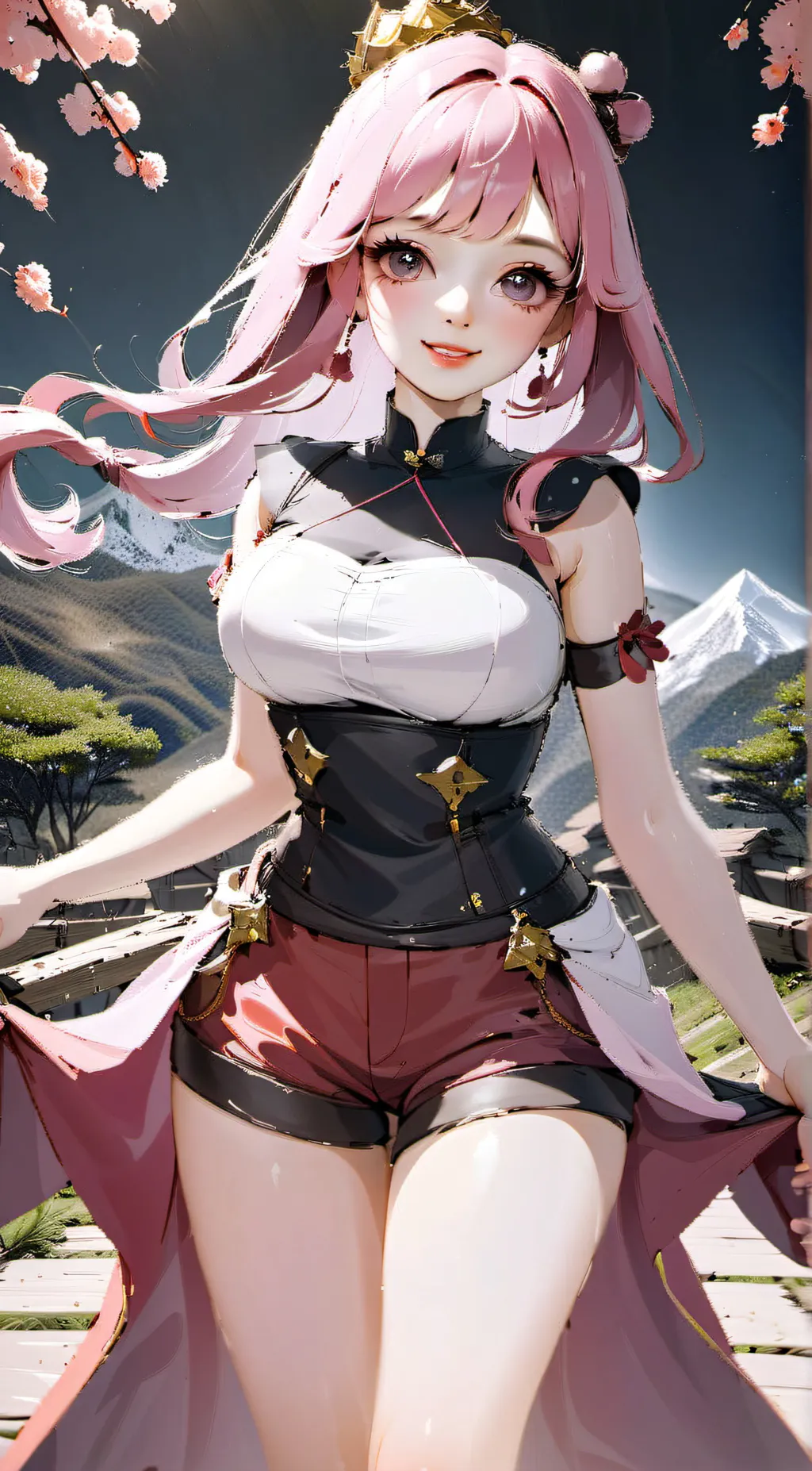 ai character: pink girl background