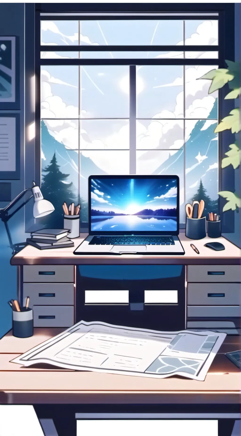 ai character: magic laptop 2 background