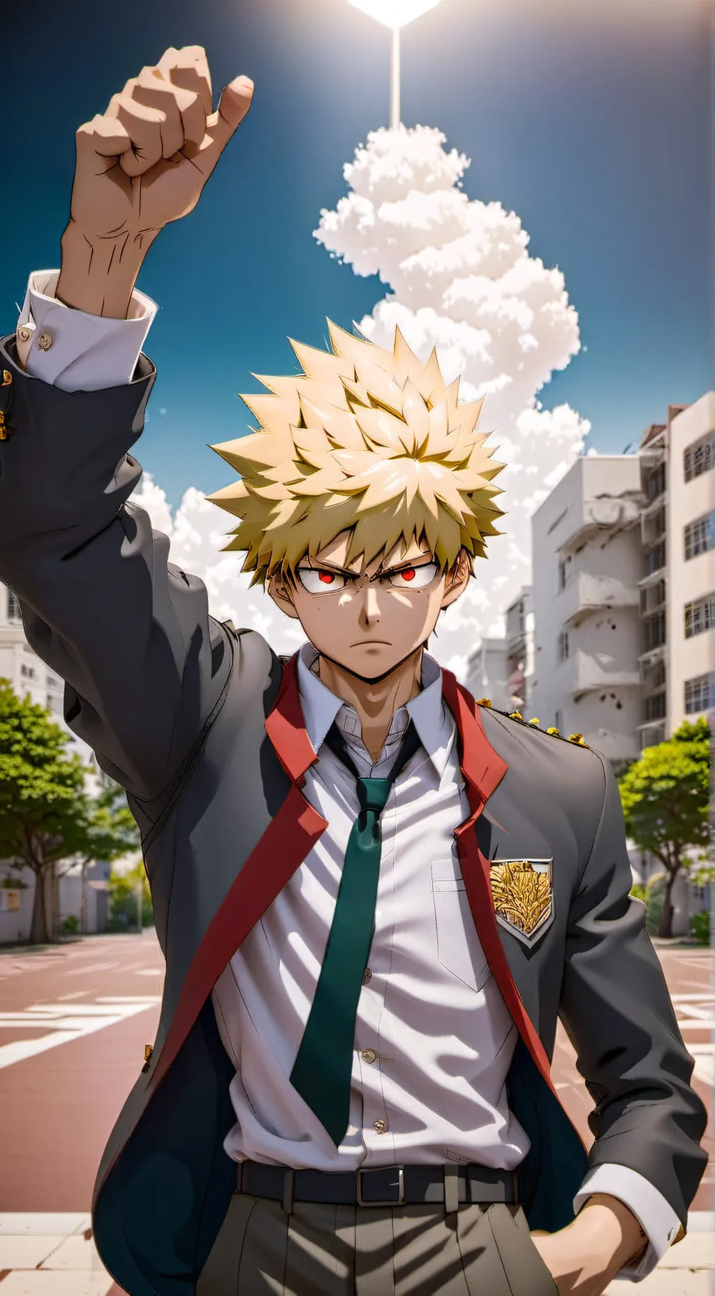 ai character: Bakugo (2)😡😡 background