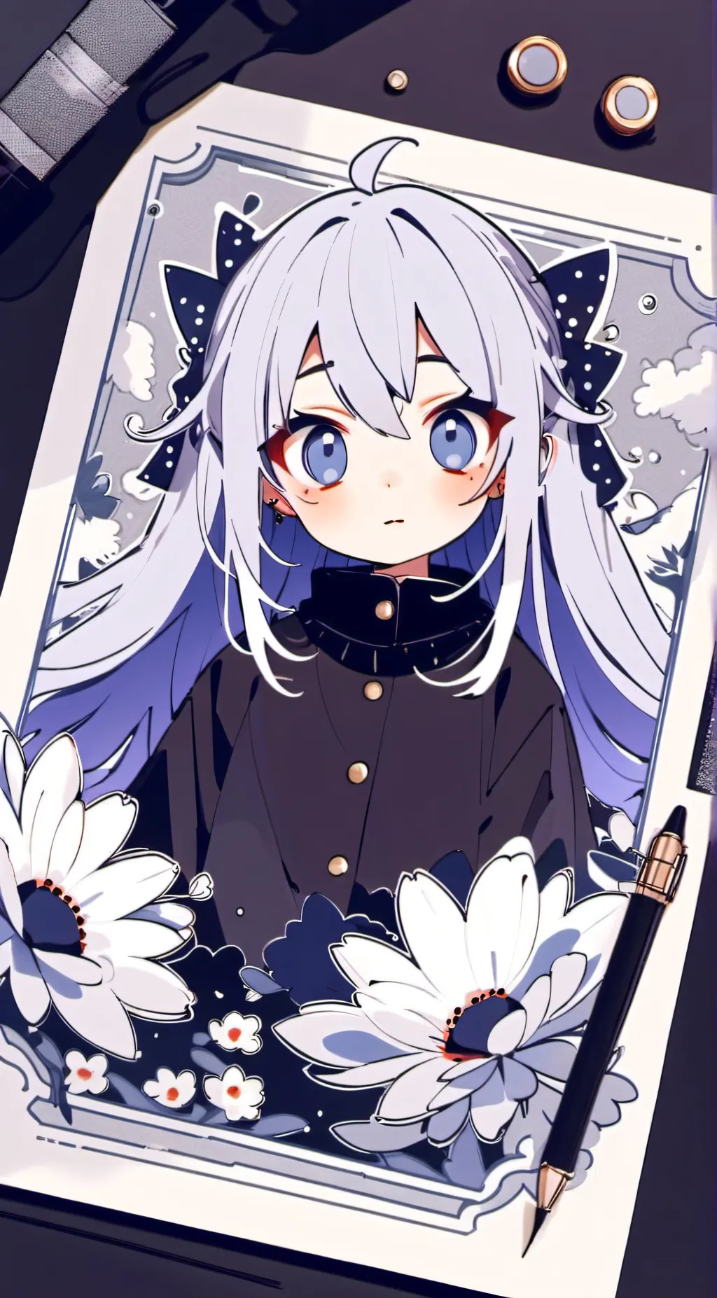 ai character: Violet background