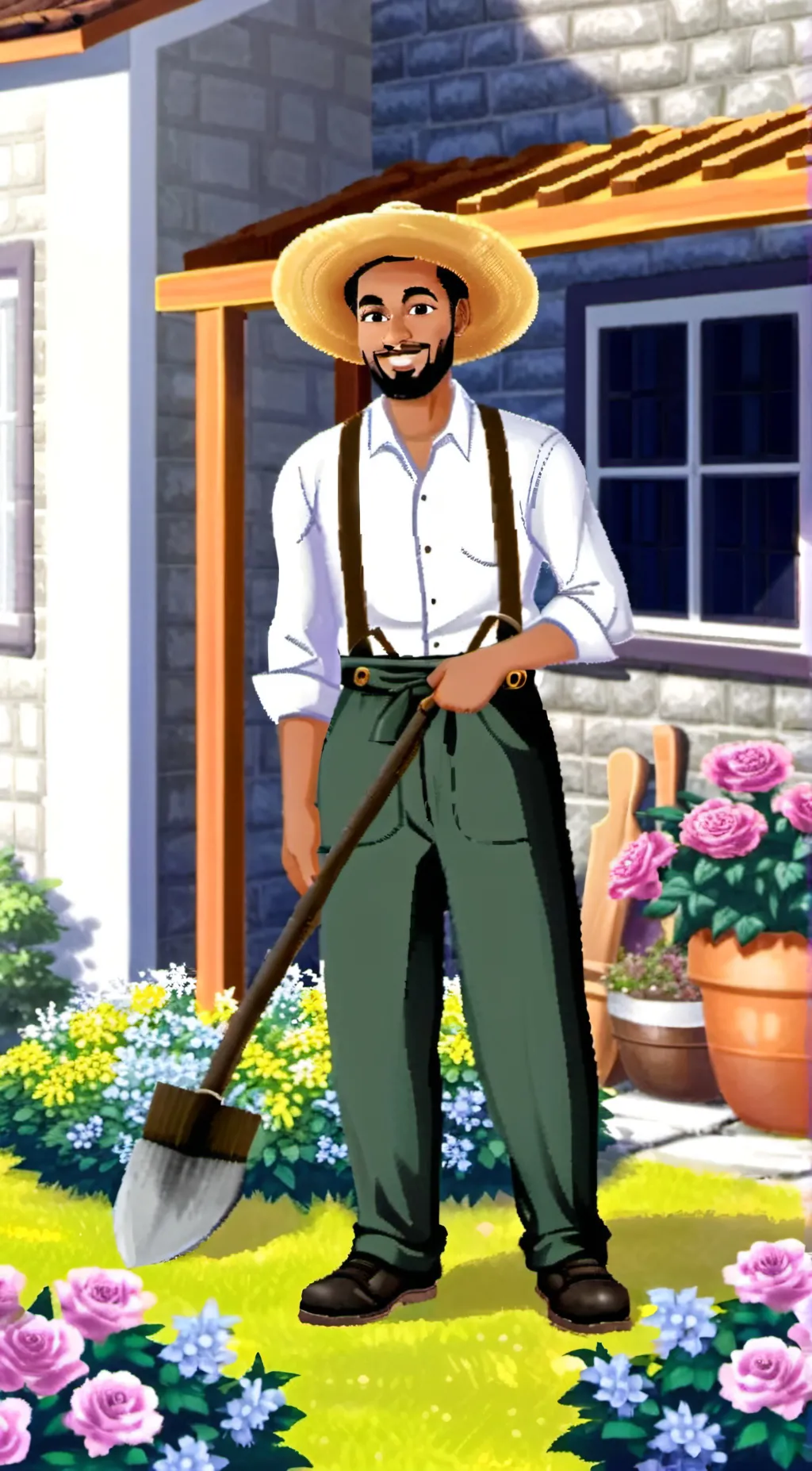 ai character: Corey kitchen background