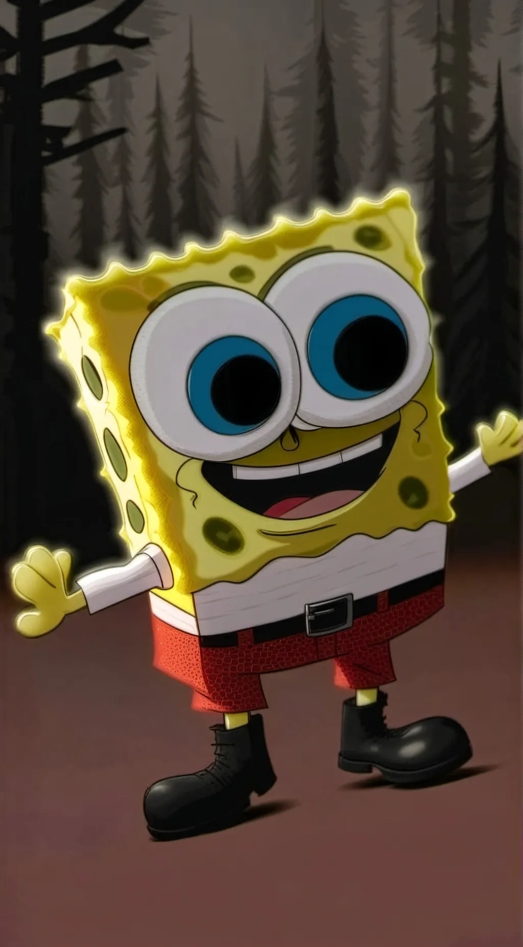 ai character: spongebob meme background
