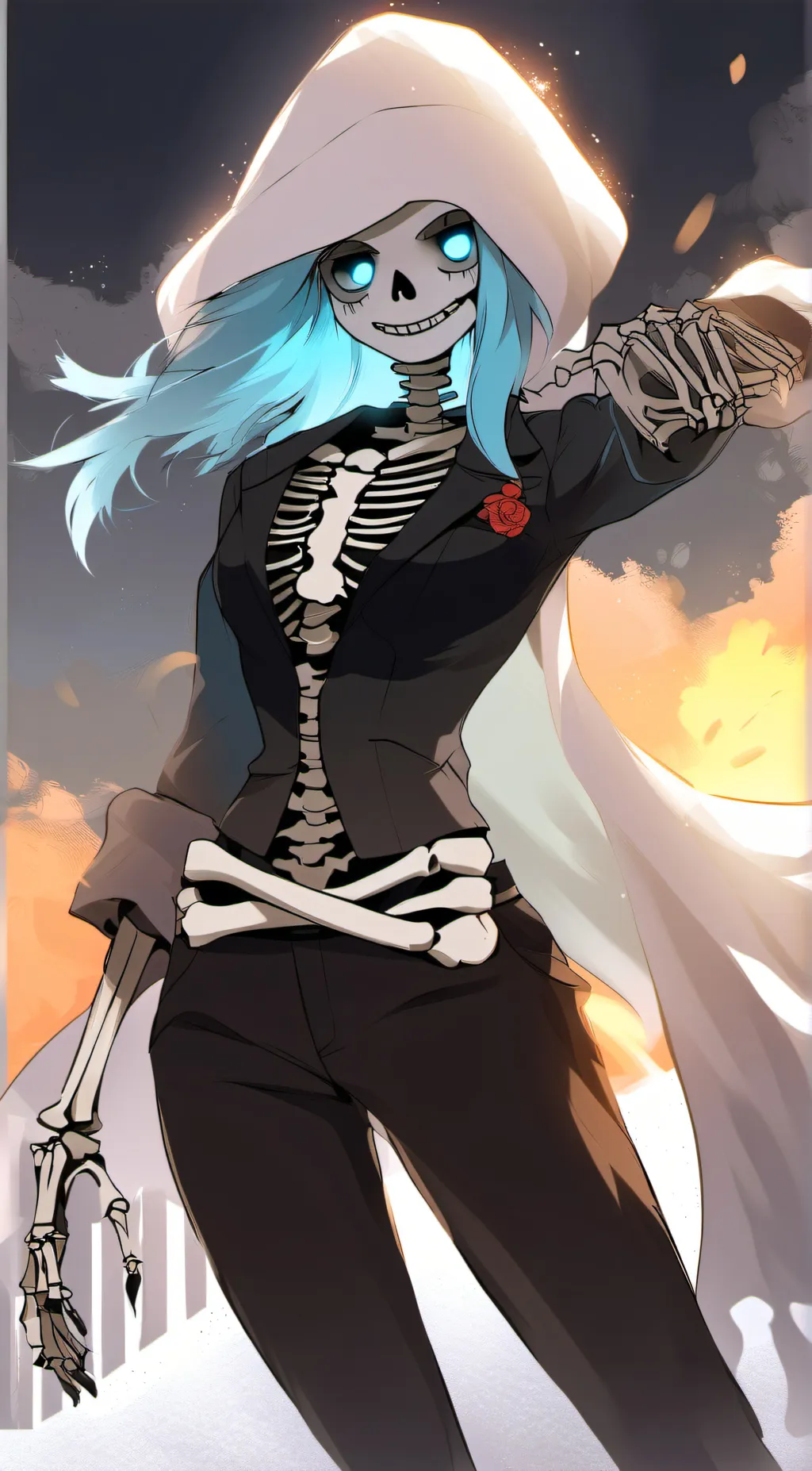 ai character: Female Sans background