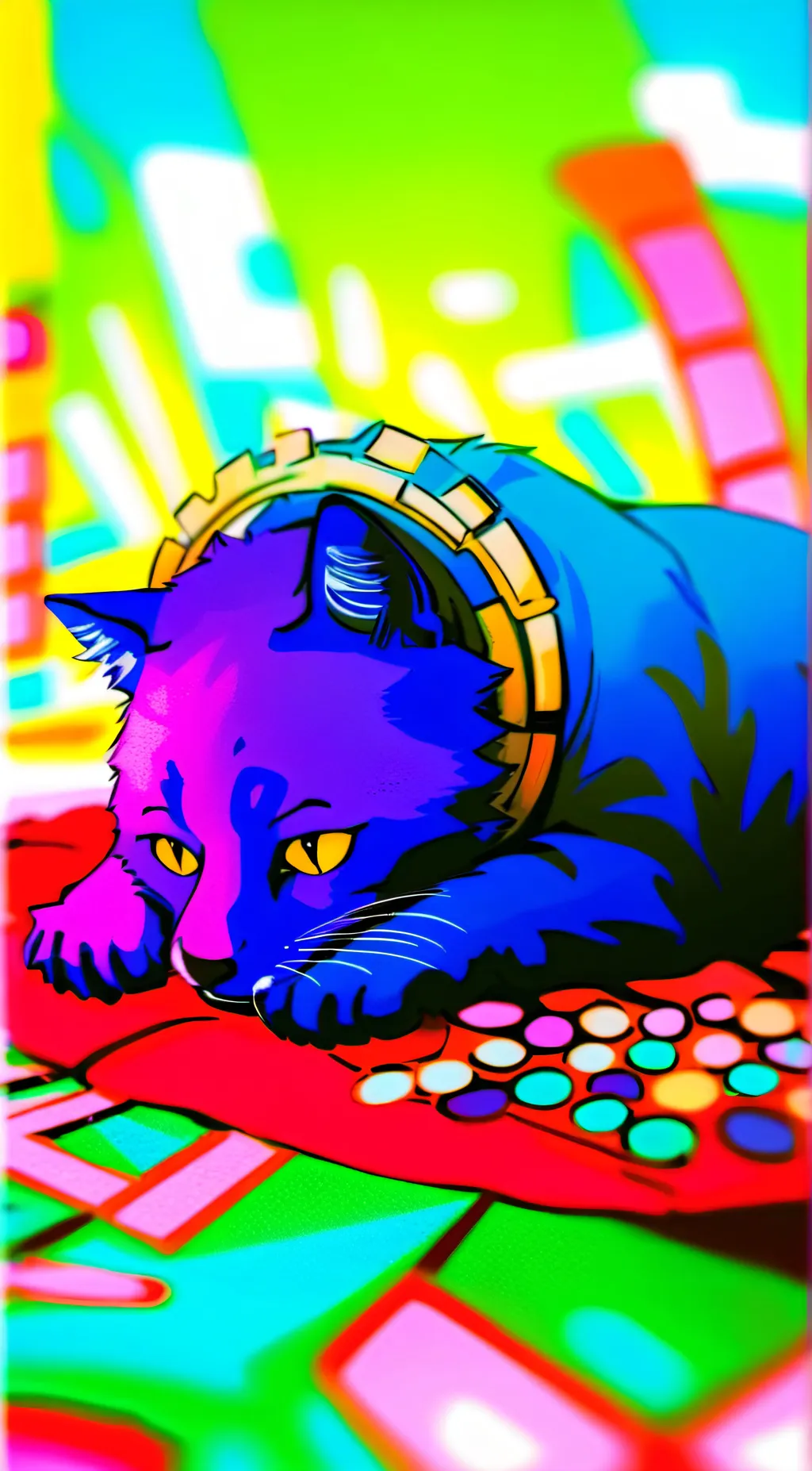 ai character: cat nap is sad background