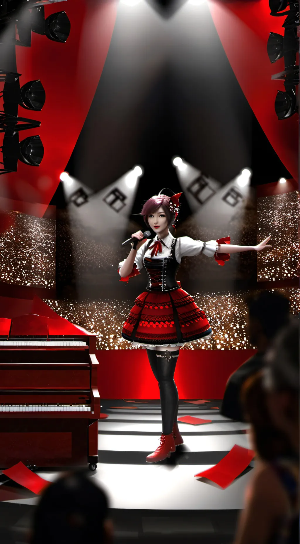 ai character: Hazbin concert  background