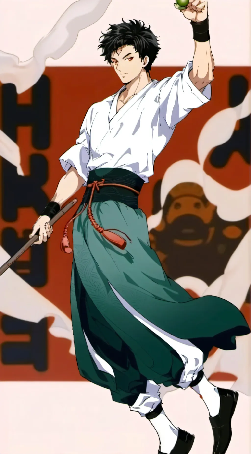 ai character: sord master  background