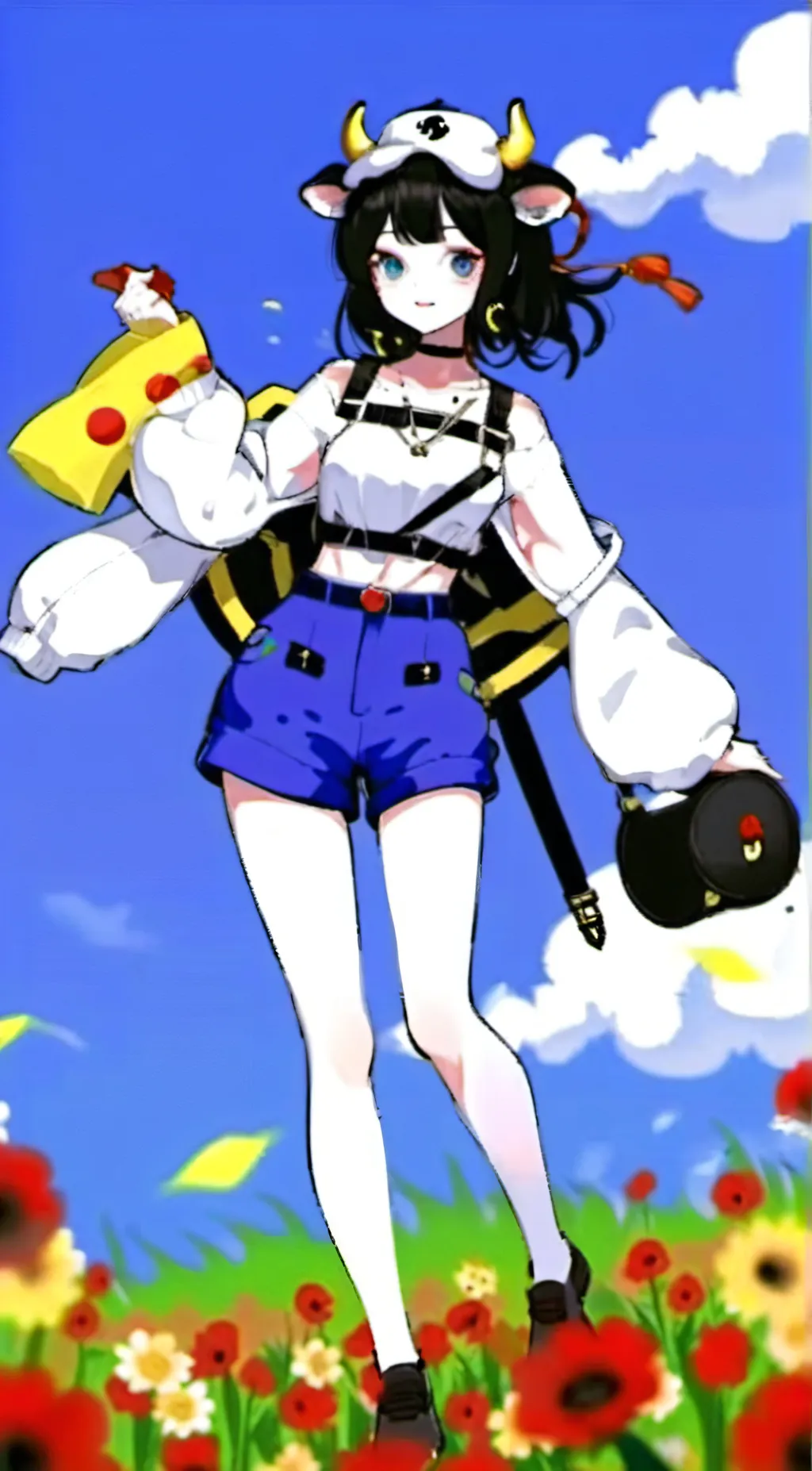 ai character: lucky cow  background