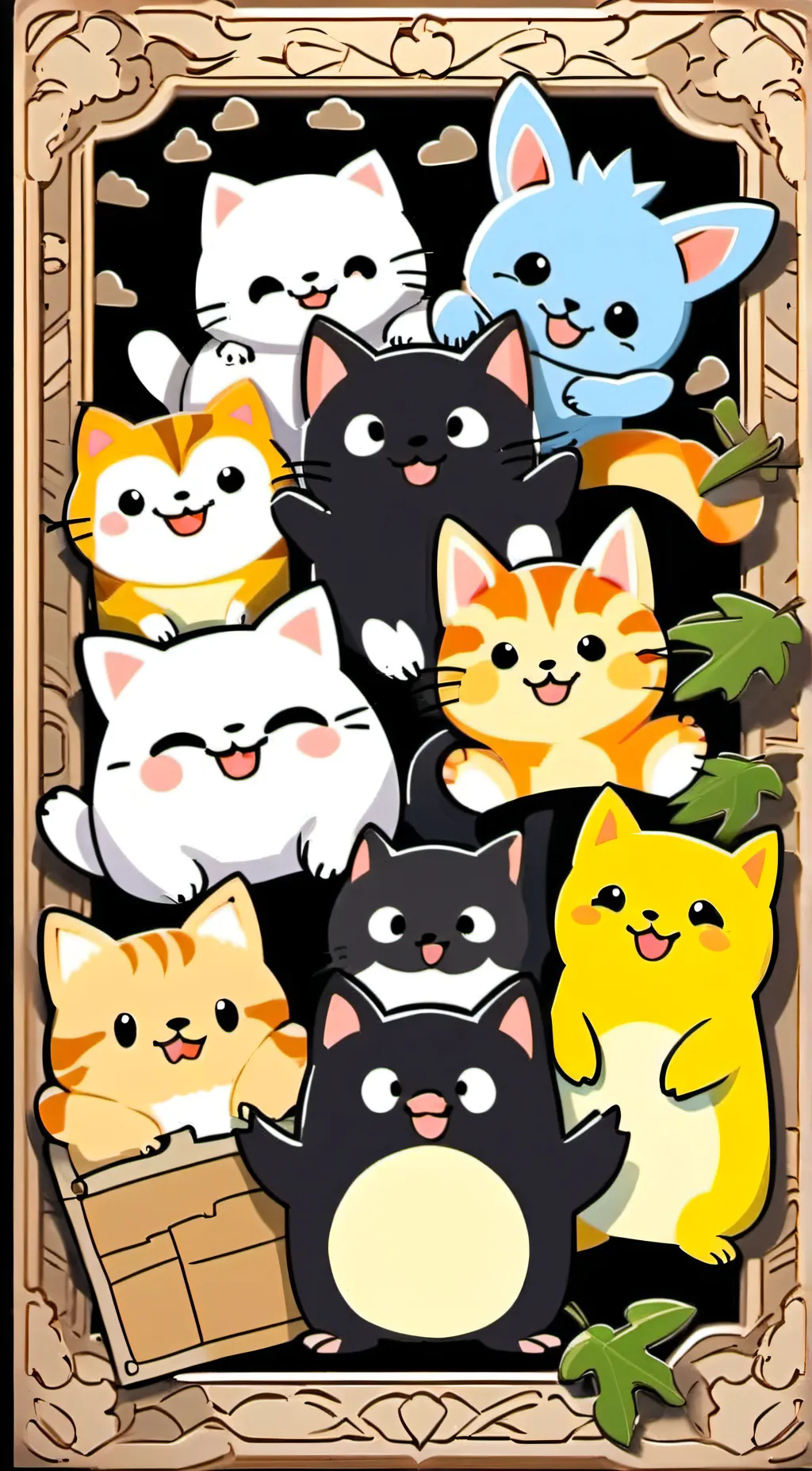 ai character: smiling critters  background