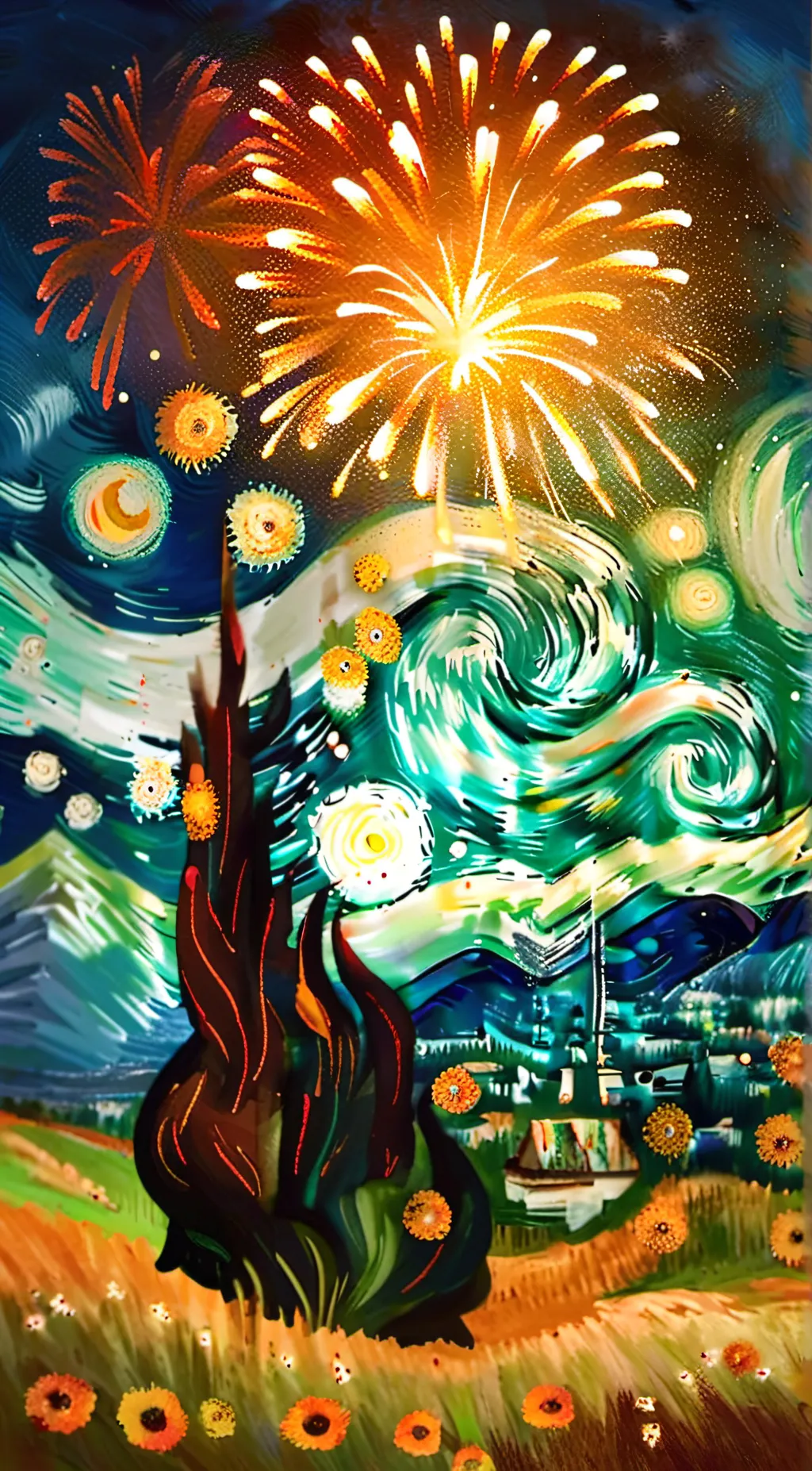 ai character: New years angst background