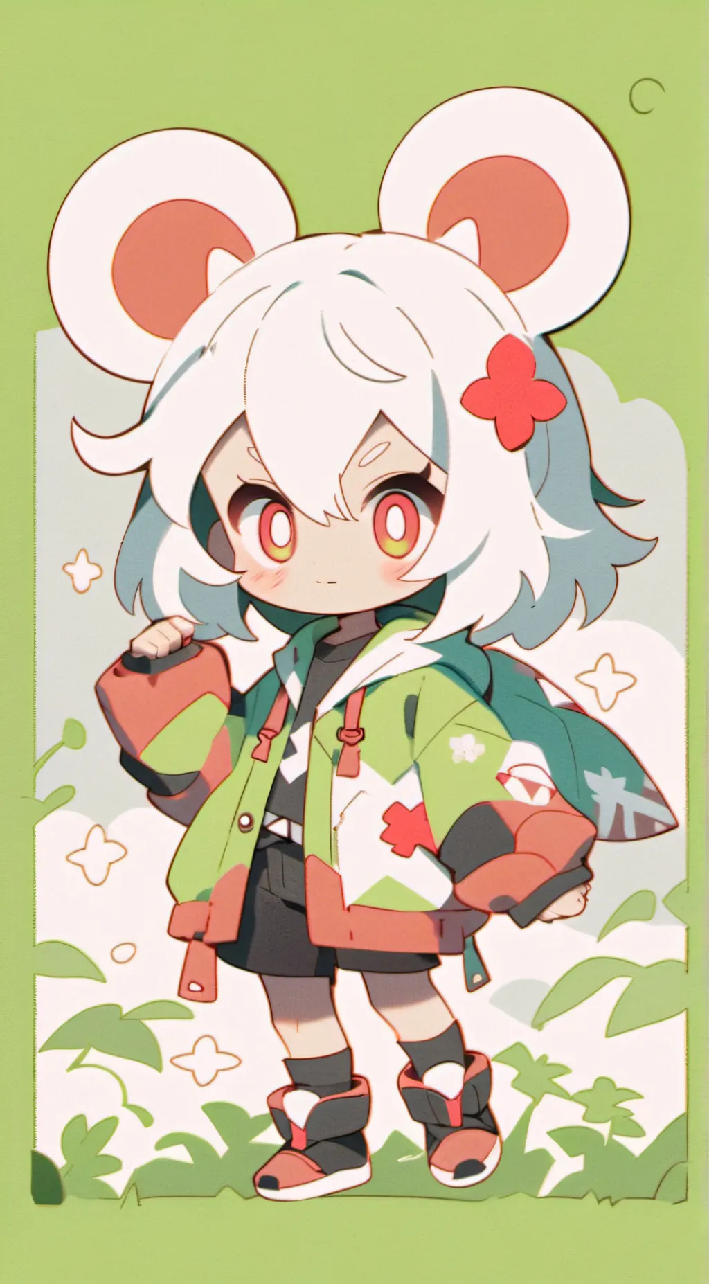 ai character:  smiling critters  background