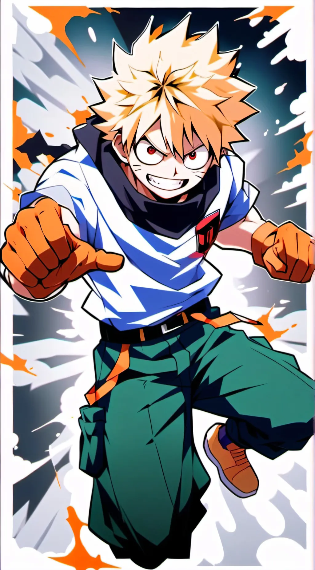 ai character: Katsuki Bakugou background