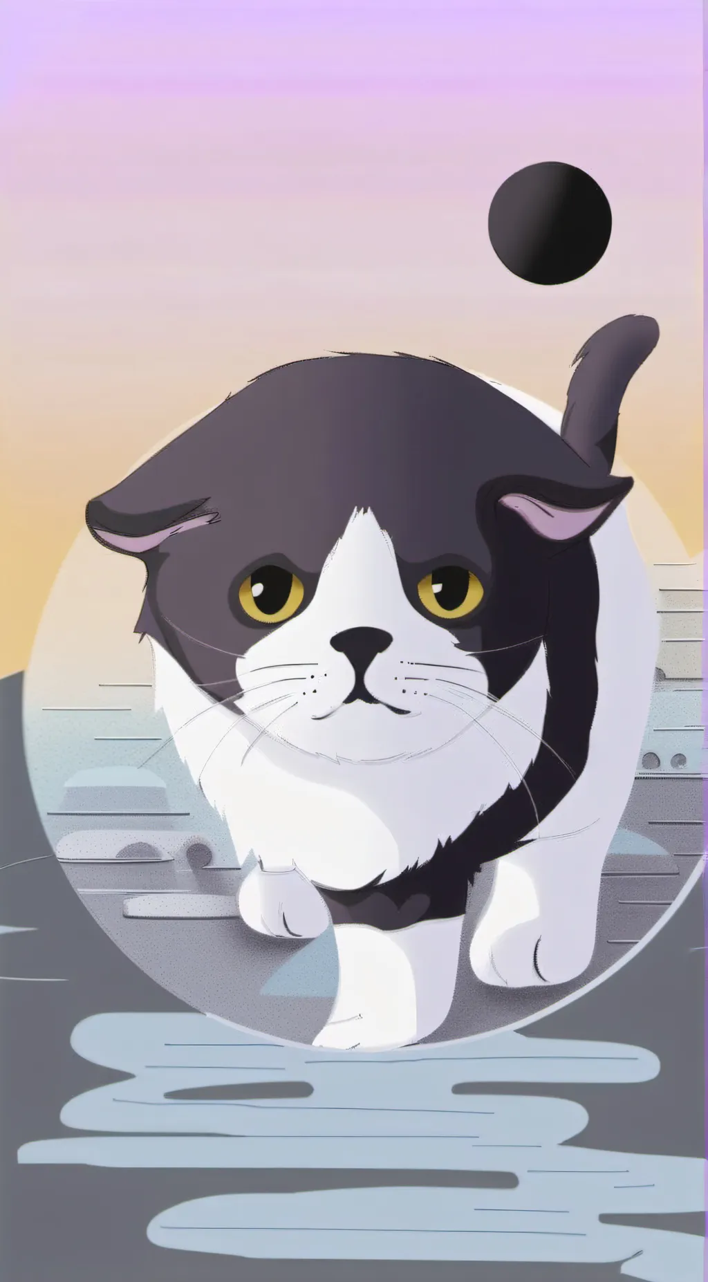 ai character: Ms circle cat background