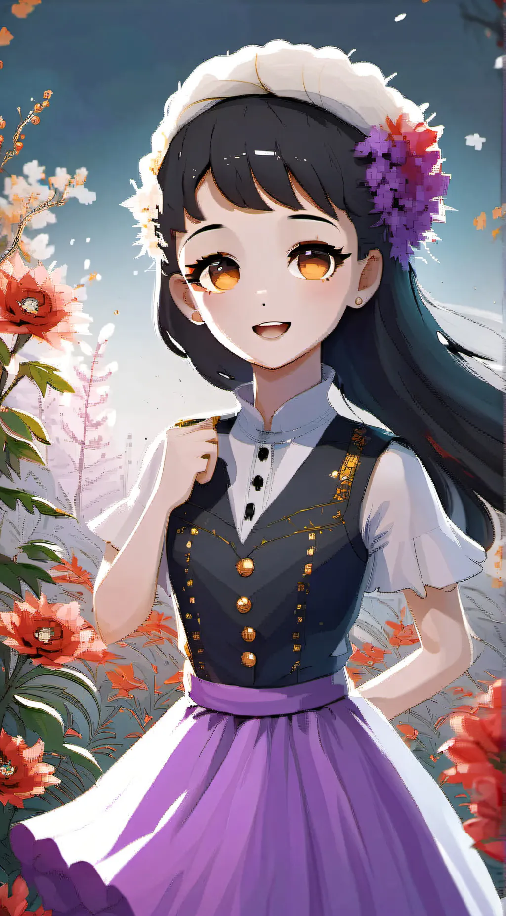 ai character: Violet background