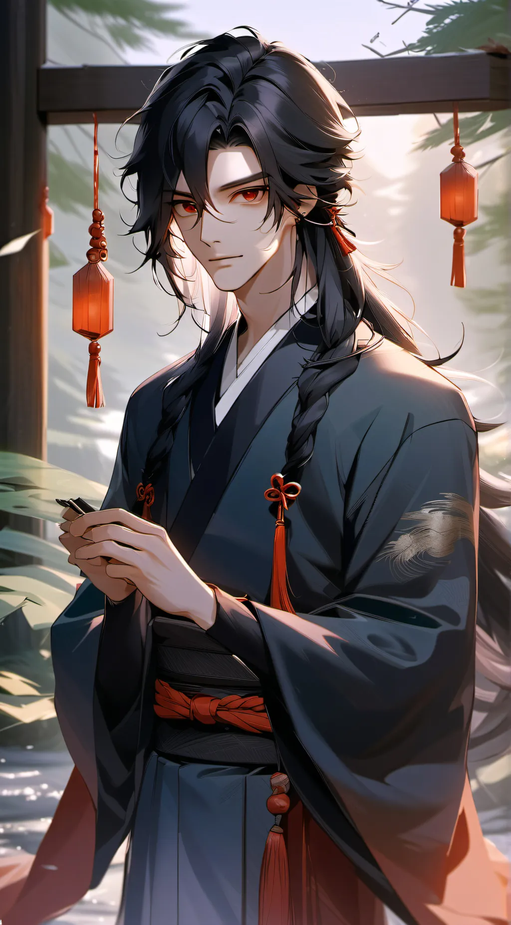 ai character: Mizuki Kibutsuji  background