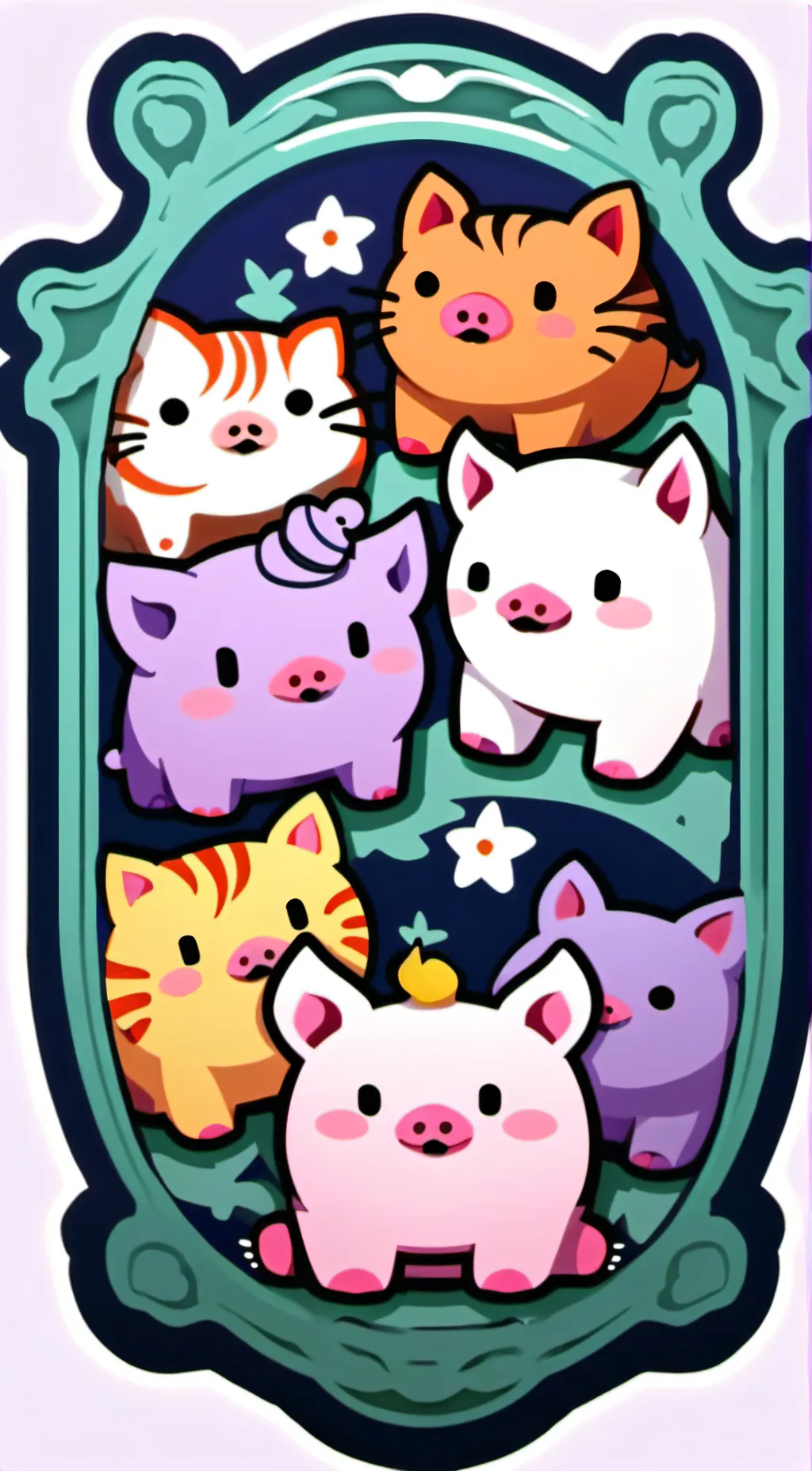 ai character: smiling critters  background