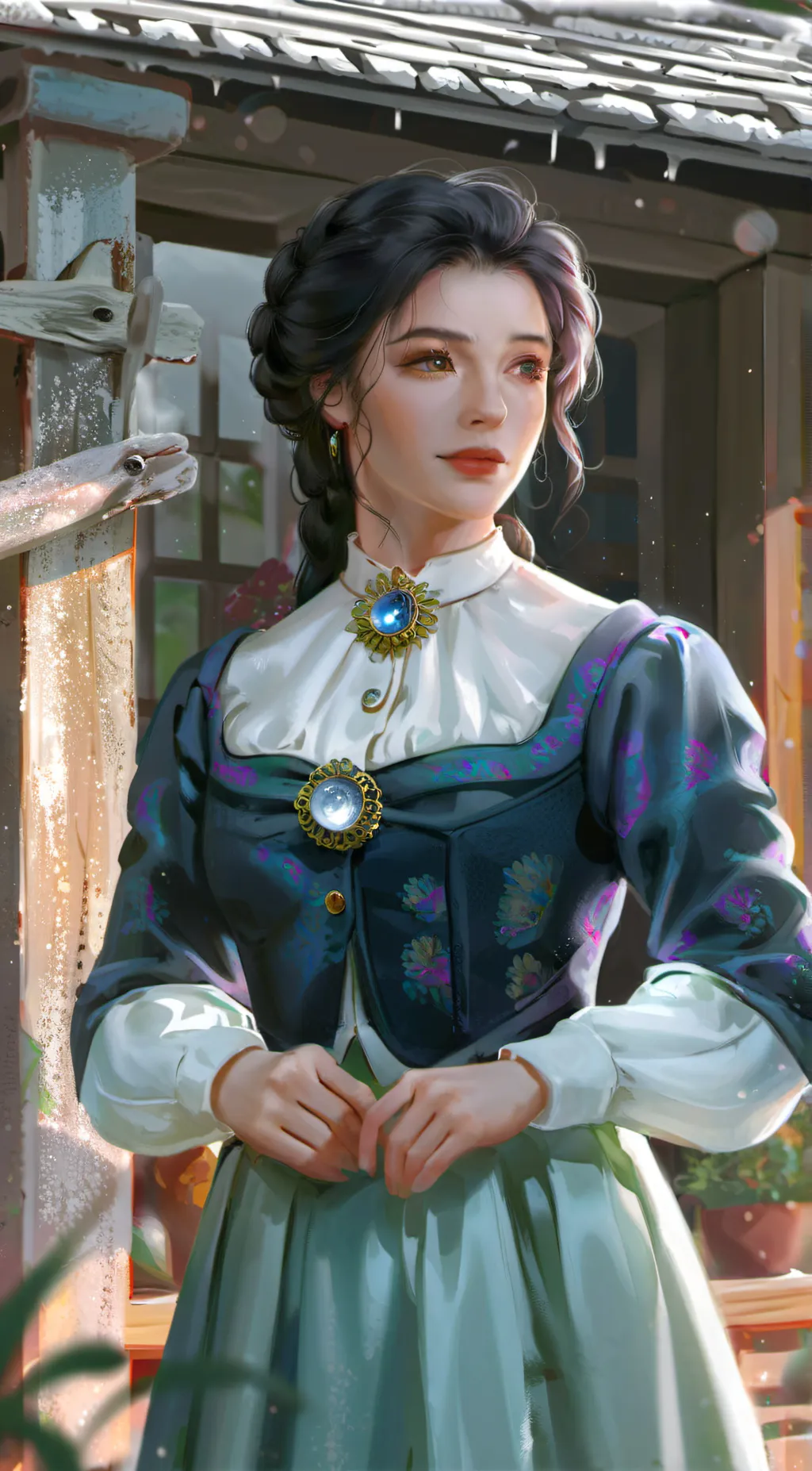 ai character: Libby Clockwise background