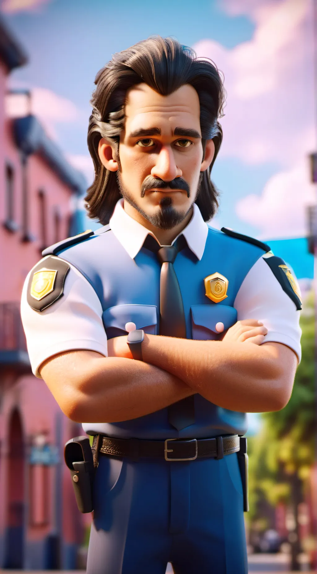 ai character: Officer Abram  background