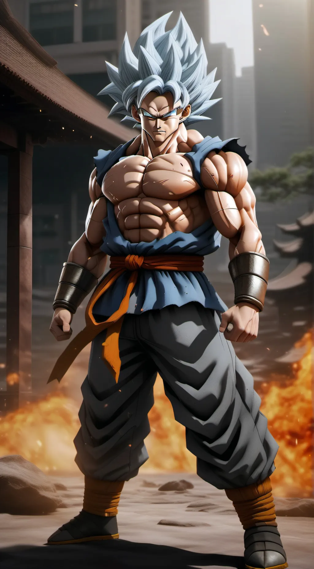 ai character: gogeta ultra insti background