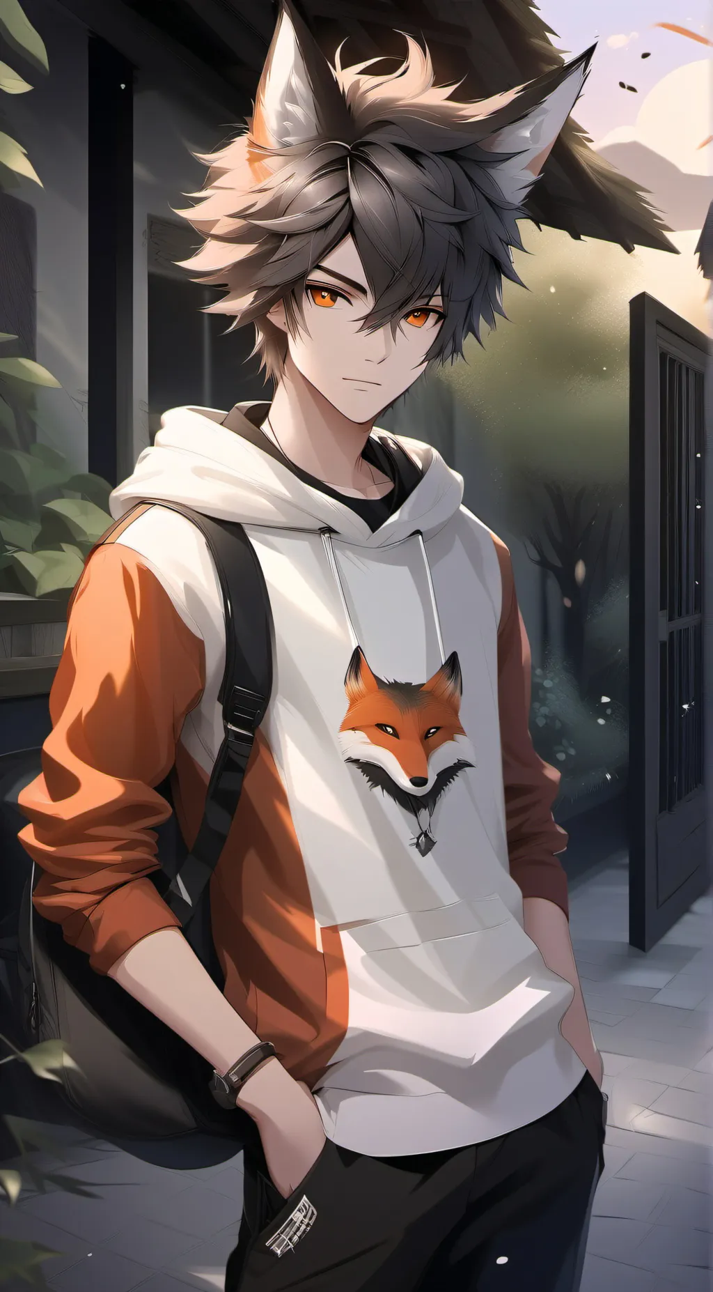 ai character: Red background