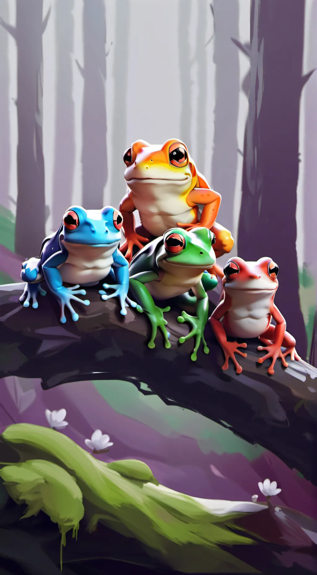 ai character: Froggy,Toby,Kai  background