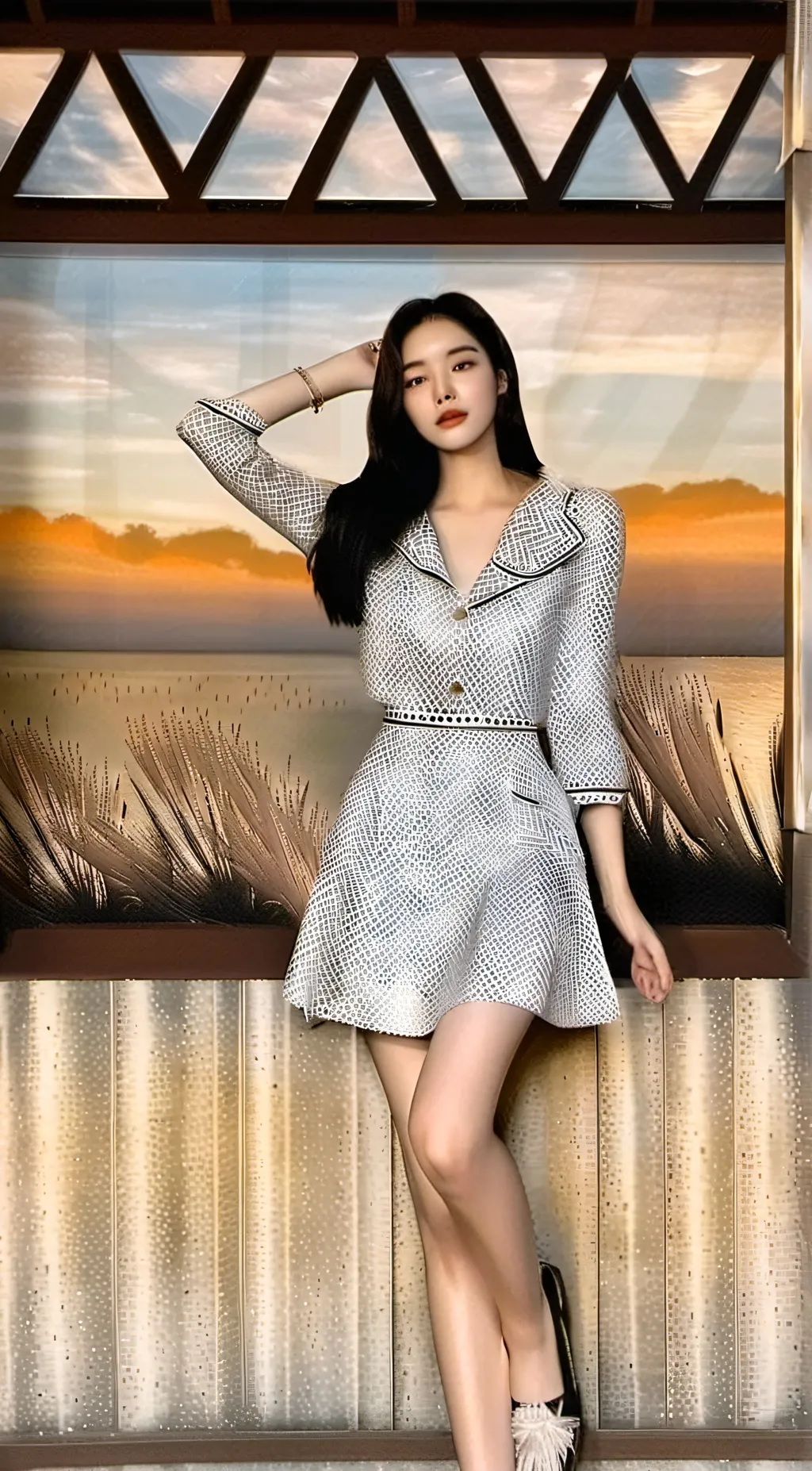 ai character: black pink background