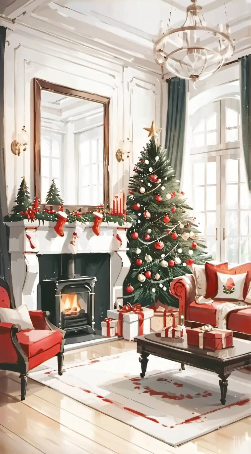 ai character: MHA CHRSITMAS🎄🎁 background