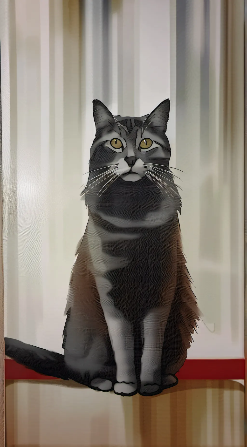 ai character: miss circle cat background