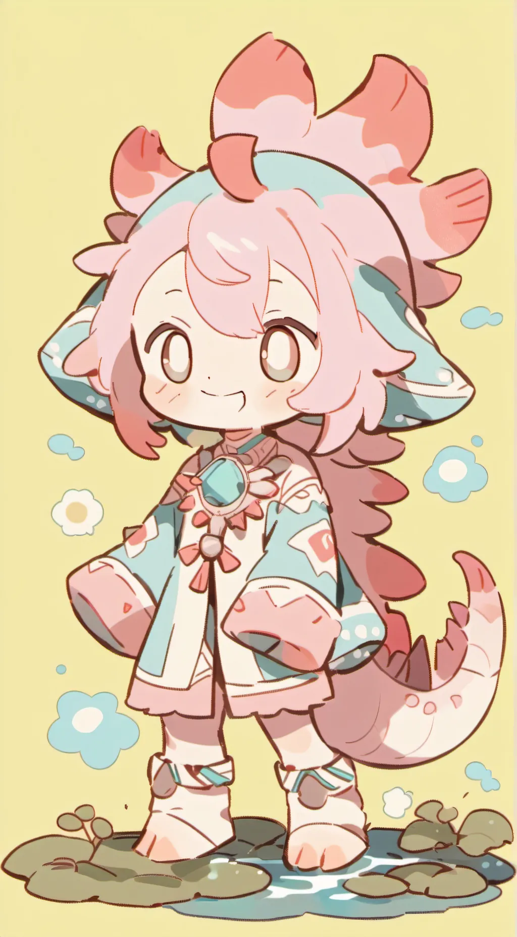 ai character: Axolotl  background