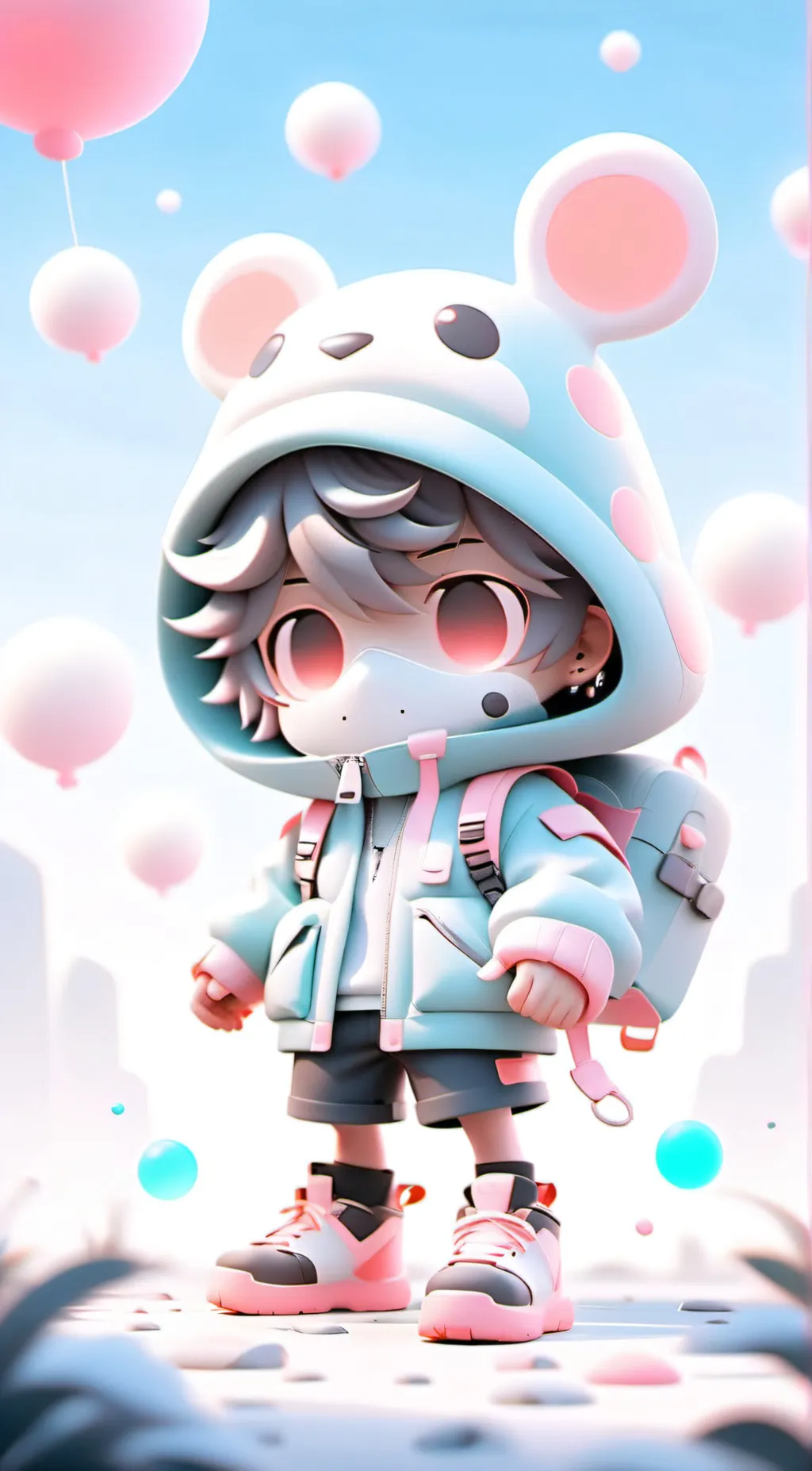 ai character: sun and moon background