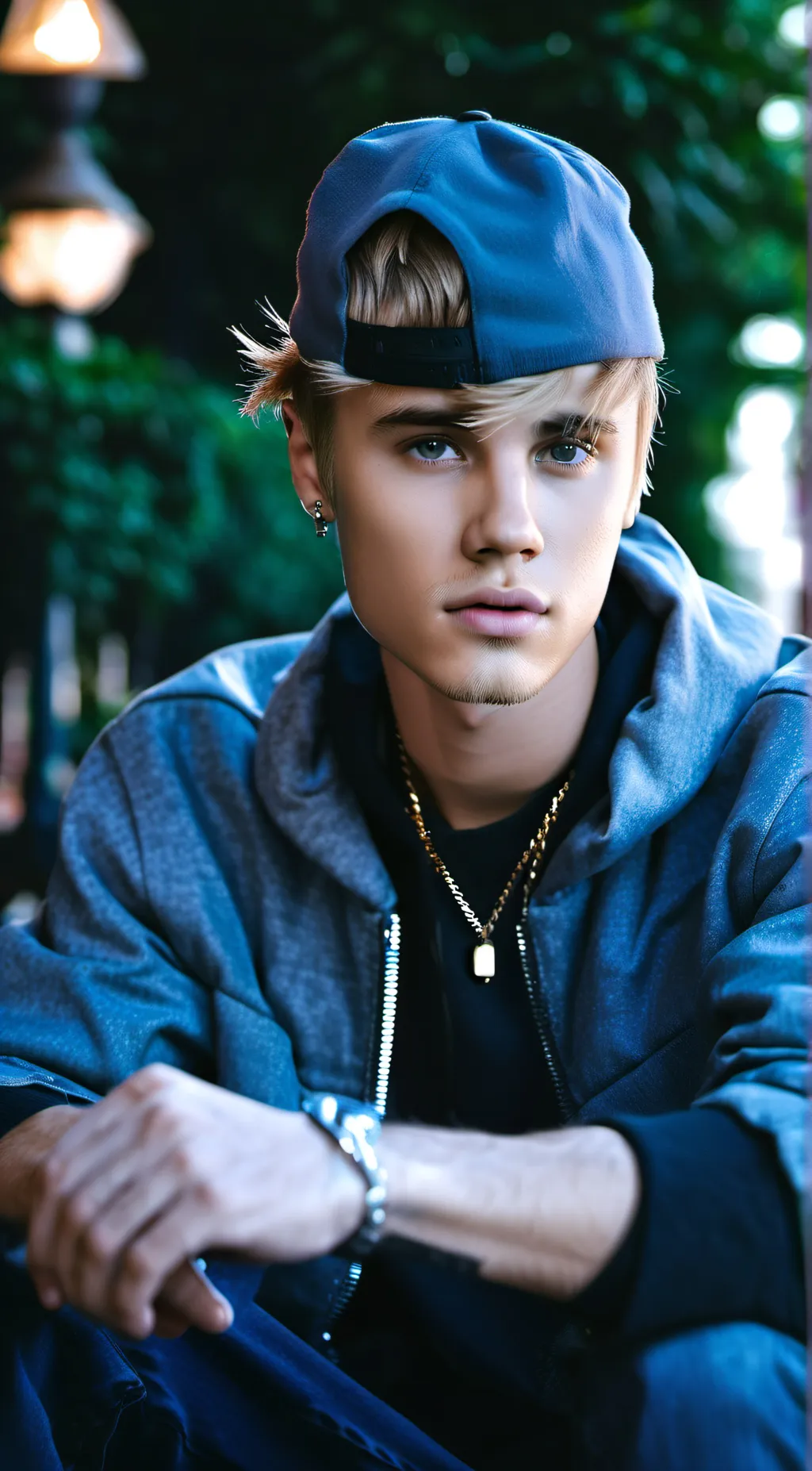 ai character: JUSTIN BIEBER$ background