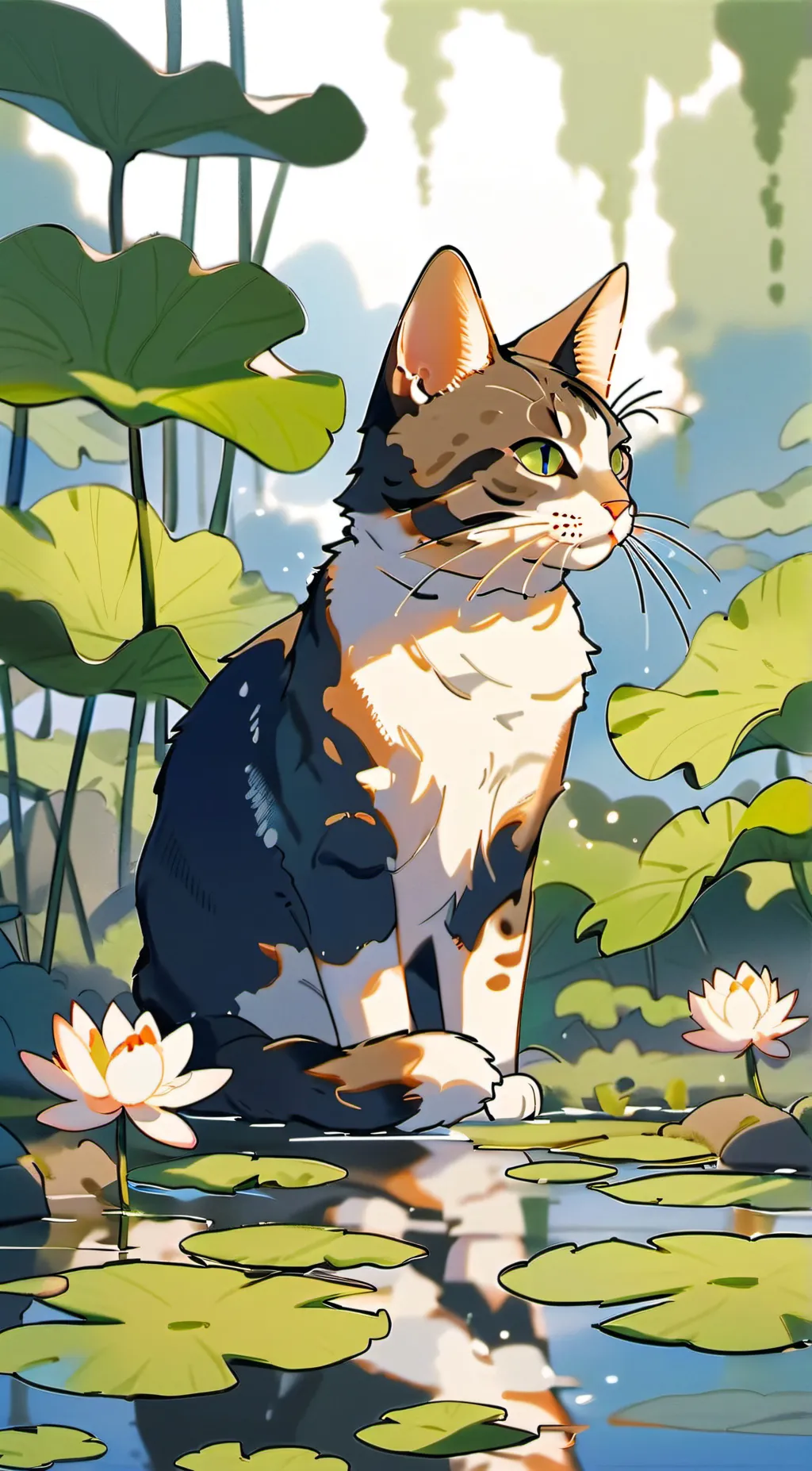 ai character: Beautiful cat :) background