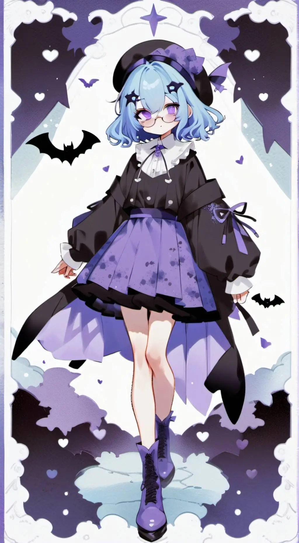 ai character: Violet background