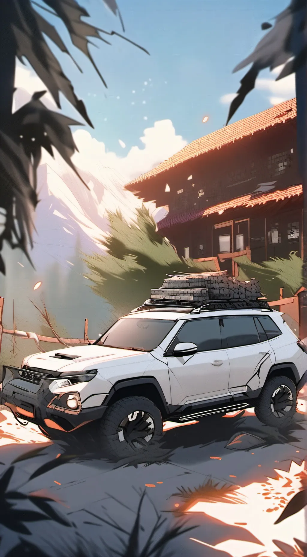 ai character: hacked suv background