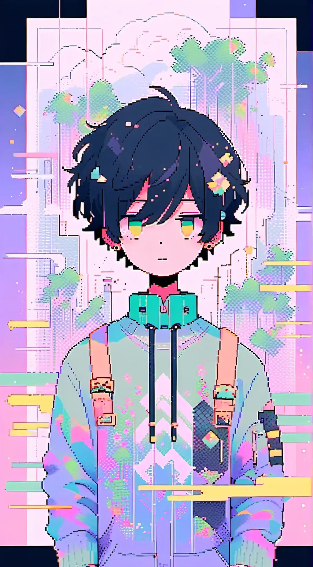 ai character: glitch  background