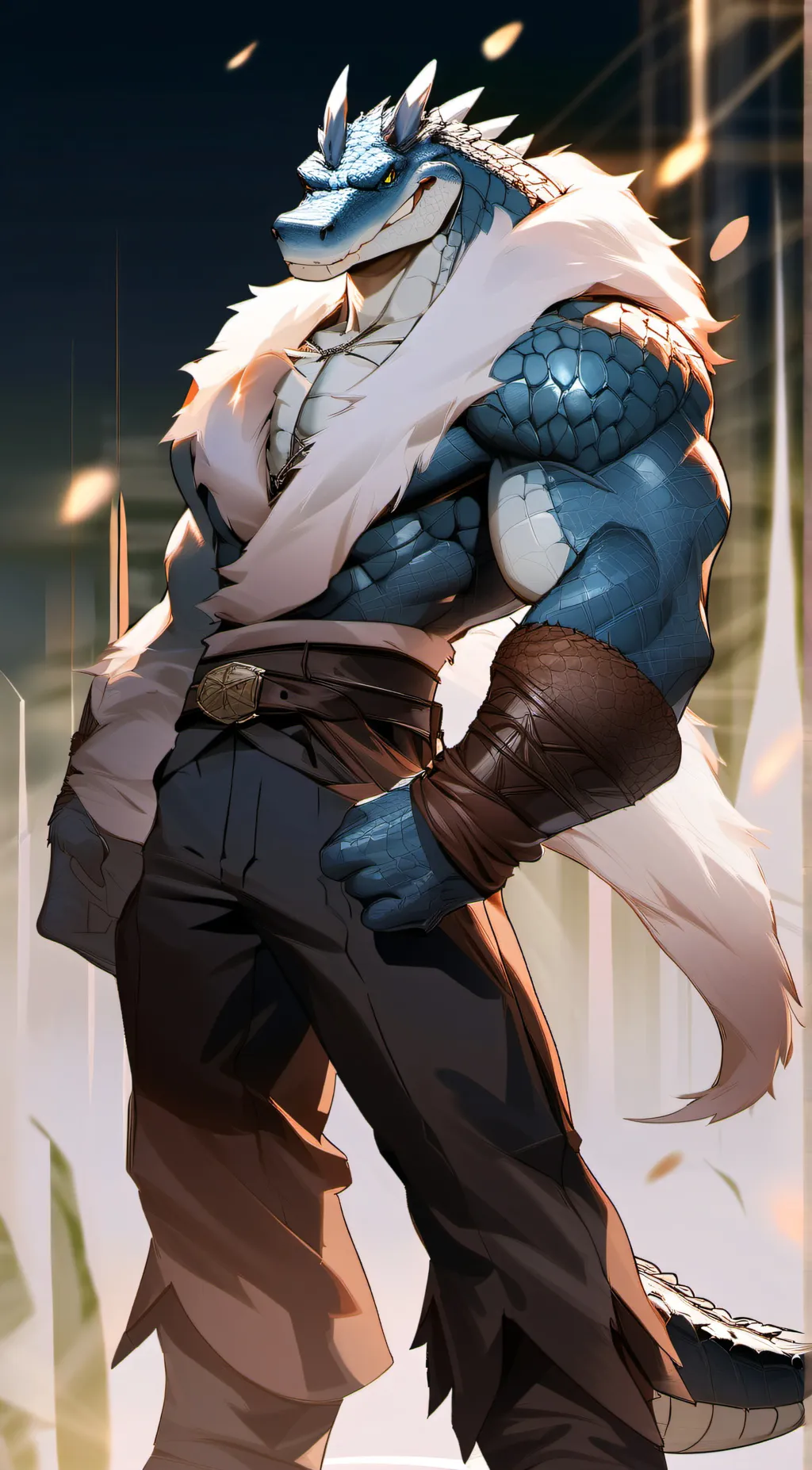 ai character: Dexter scales background