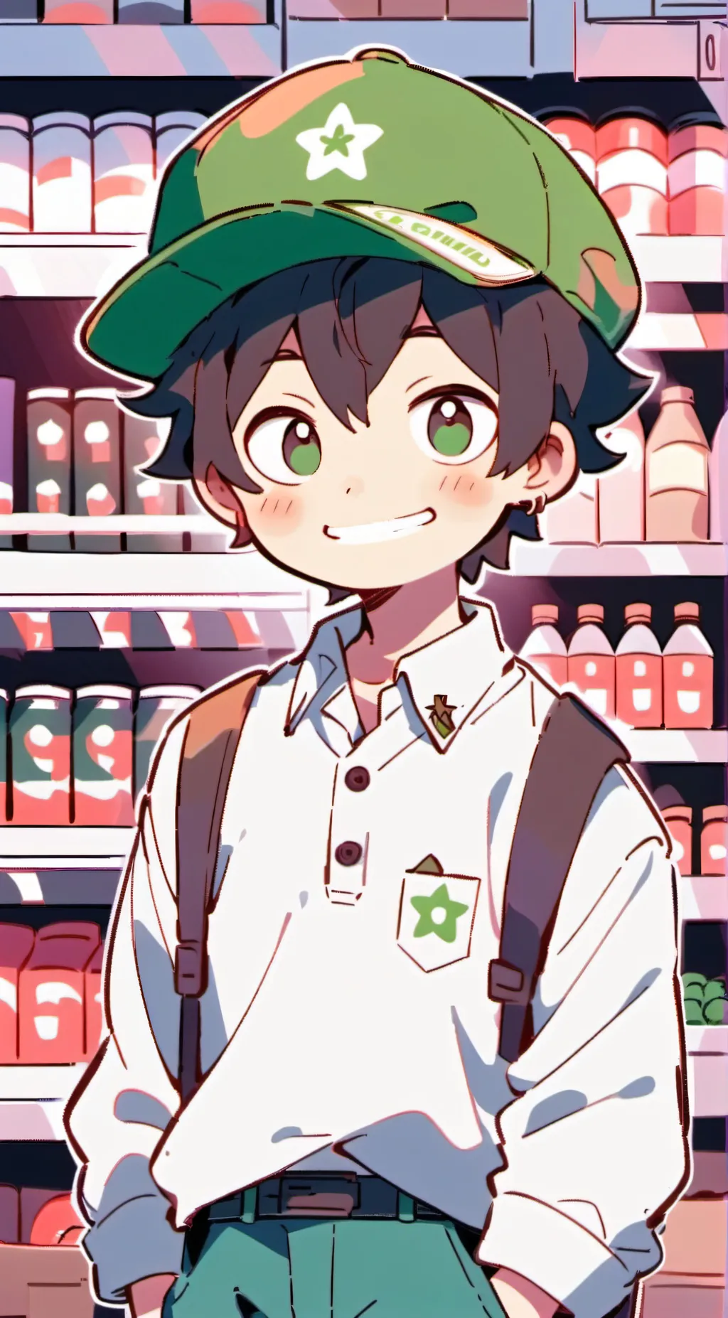 ai character: cashier background