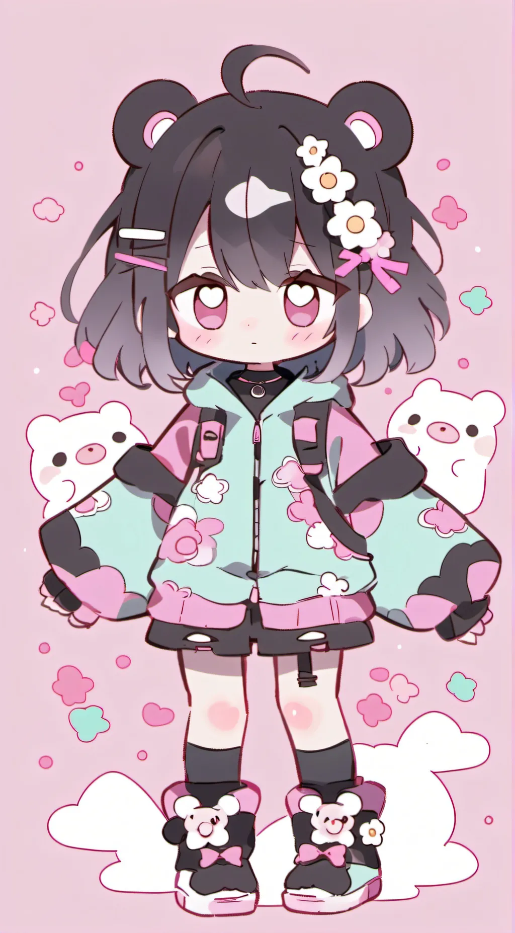 ai character: Sun and Moon show  background